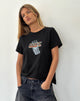Image of Saki Tee in Schwarz mit Don't Message Me Grafik