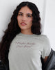 Image of Saki Tee in Grau meliert mit dem Slogan I Prefer Books Over Boys