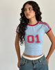 Image of Salda Tee in Nantucket Blau mit rotem Adrenalin-Band