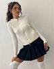 Image of Salinas Zip Up Hoodie in Elfenbein gestrickt