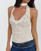 Image of Samwell Neckholder-Top aus Paisley-Spitze Elfenbein