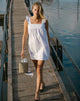 Image of Sanaly Minikleid in Weiß mit Navy Babylock