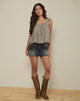 Bild von Sanula Top in Blau und Braun Floral Bohemian Batik