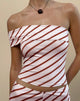 Image of Sarla One Shoulder Top mit Diagonalstreifen Rosa