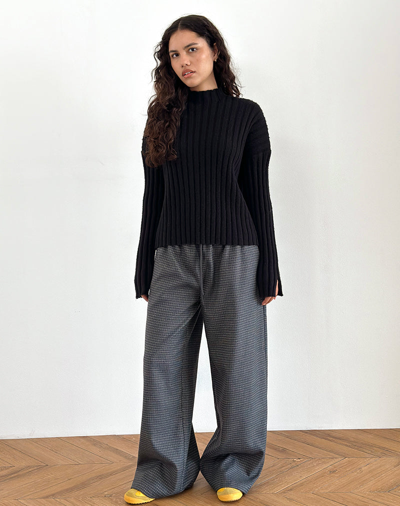Bild von Sasari Oversize-Hose in Karo Navy