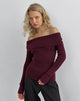 Bild von Saskia Bardot Bow Back Top in Dark Cherry