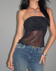 Bild von Saturi Mesh Longline Bandeau Top in Schwarz