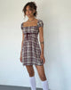 Image of Savio Minikleid in Multi-Karo Braun