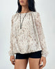 Image of Seita Bluse in Übergröße mit Bambi-Print in Elfenbein