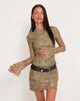 Image of Sevila Langärmeliges Minikleid aus Mesh Tonal Paisley Grün