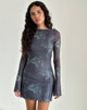 Bild von Sevila Langärmeliges Minikleid in Faded Botanical Green