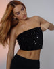 Bild von Shae Bandeau Top in Mini Pailletten Schwarz