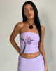 Abbildung des Shae Bandeau Tops in Flieder Blumenplatzierung