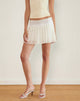 Bild von Akara Plissierter Minirock aus Chiffon Elfenbein