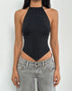 Bild von Shalas Neckholder-Top aus Rayon Jersey Schwarz