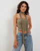Image of Shaloe Bandeau Top und Schal Set in Mini Croc Tan