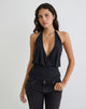 Bild von Sherlyn Halter Top in Cupro Schwarz