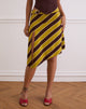 Bild von Sherry Split Midirock in Streifen Retro Gelb