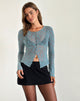 Bild von Shia Cardigan in Grunge Floral Blau Grau