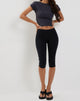 Image of Shine Capri-Hose in Schwarz Lycra