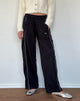 Bild von Shobi Wide Leg Jogger in Schwarz mit grauer Paspelierung