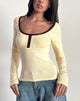 Image of Shou Top in Buttermilch mit braunem Einband