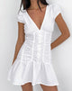 Image of Silesa Gerafftes Minikleid in Weiß