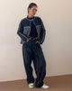 Image of Skater Low Rise Jean in Vintage Schwarz mit weißer Steppnaht