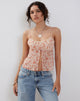 Bild von Slavina Cami Butterfly Top in Pfirsich Kirschblüte