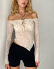 Bild von Sola Bardot Top in Beige Zierlicher Blumenflaum