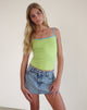 Image of Solani Top in Grün Banane mit blauem Einband