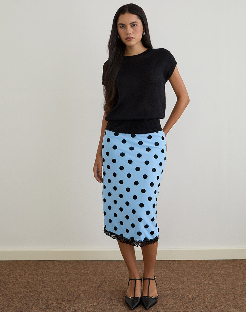 Image of Sorin Top mit tiefem Bund aus Strick Schwarz