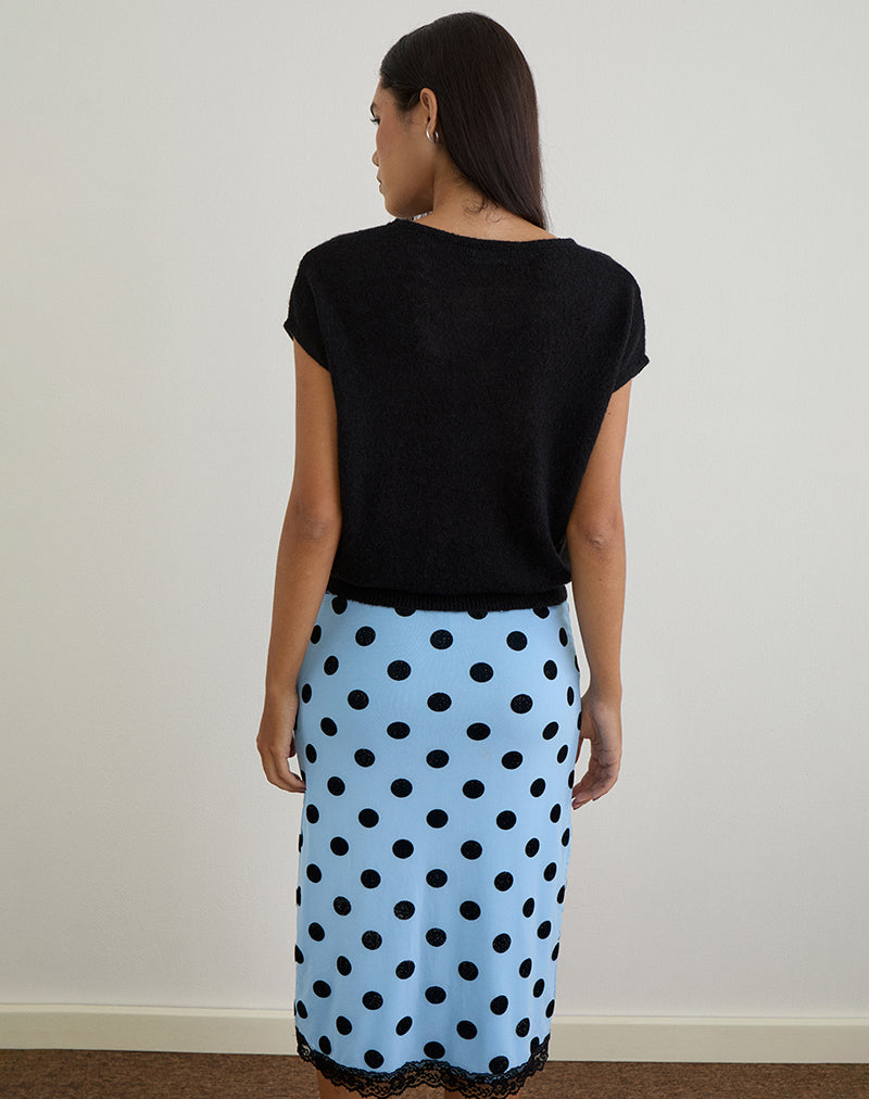 Image of Sorin Top mit tiefem Bund aus Strick Schwarz