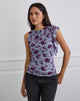 Bild von Soyan Asymmetrisches Top in Lotusflock-Karo Lavendel