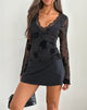 Image of Sroti Langärmeliges Top in Rose Flock Schwarz
