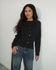 Image of Subra Langarm-Strickjacke in Schwarz