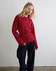 Image of Subra Langarm-Strickjacke in Rot
