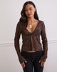 Image of Sukita Strickjacke aus Paillettenstrick Dunkelbraun