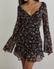 Image of Sumiko Minikleid aus Blumen-Chiffon Braun