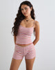 Sunala Cami Top aus gestreifter Rippe Rosa und Flieder