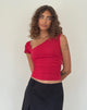 Bild von Sunhee Slash Neck Top in Adrenalin Rot