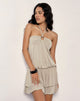 Bild von Suraya Plunge Mini Dress in Cupro Hafermilch
