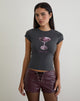 Bild von Sutin Tee in Beluga Grau mit Martini Girl Grafik