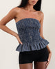 Bild von Sutisna Bandeau Top in Indigo Stripe Dunkelblau