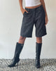 Bild von MOTEL X JACQUIE Tabaru Longline Shorts in Sketchy Stripe Schwarz
