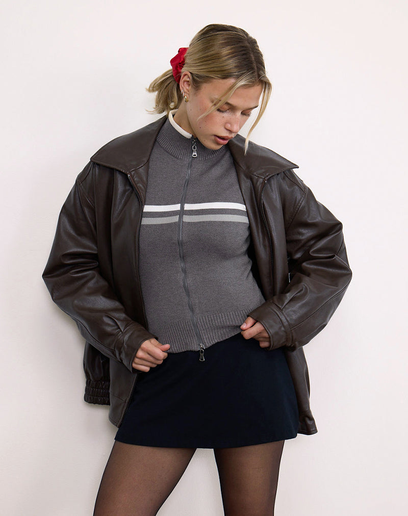 Tabeya ärmellose Strickjacke in Grau