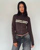 Image of Talisa Sportliche Zip Through Jacke in Braun
