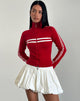 Abbildung der Talisa Zip Through Jacke in Rot mit weißen Streifen