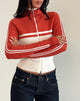 Bild von Talya Jacke in Panel Rot mit Weiß