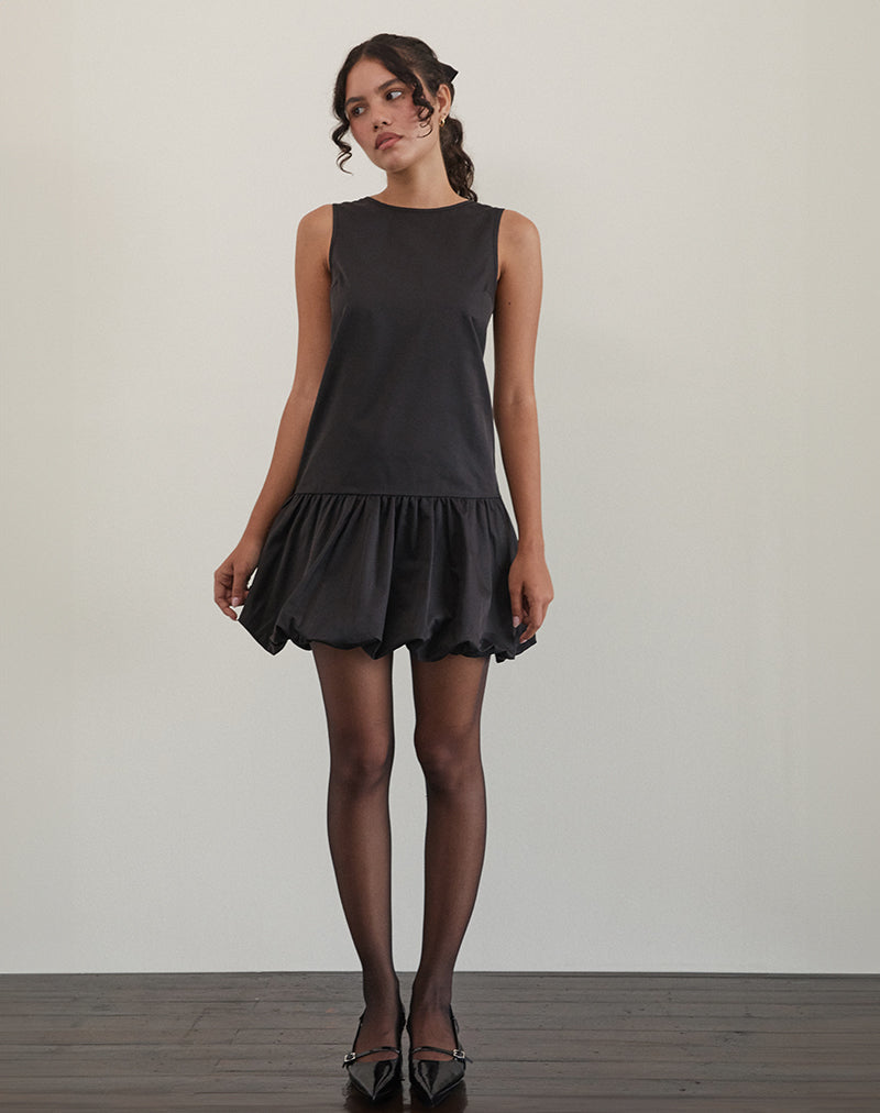 Tamilo Bubble Saum Minikleid in Schwarz